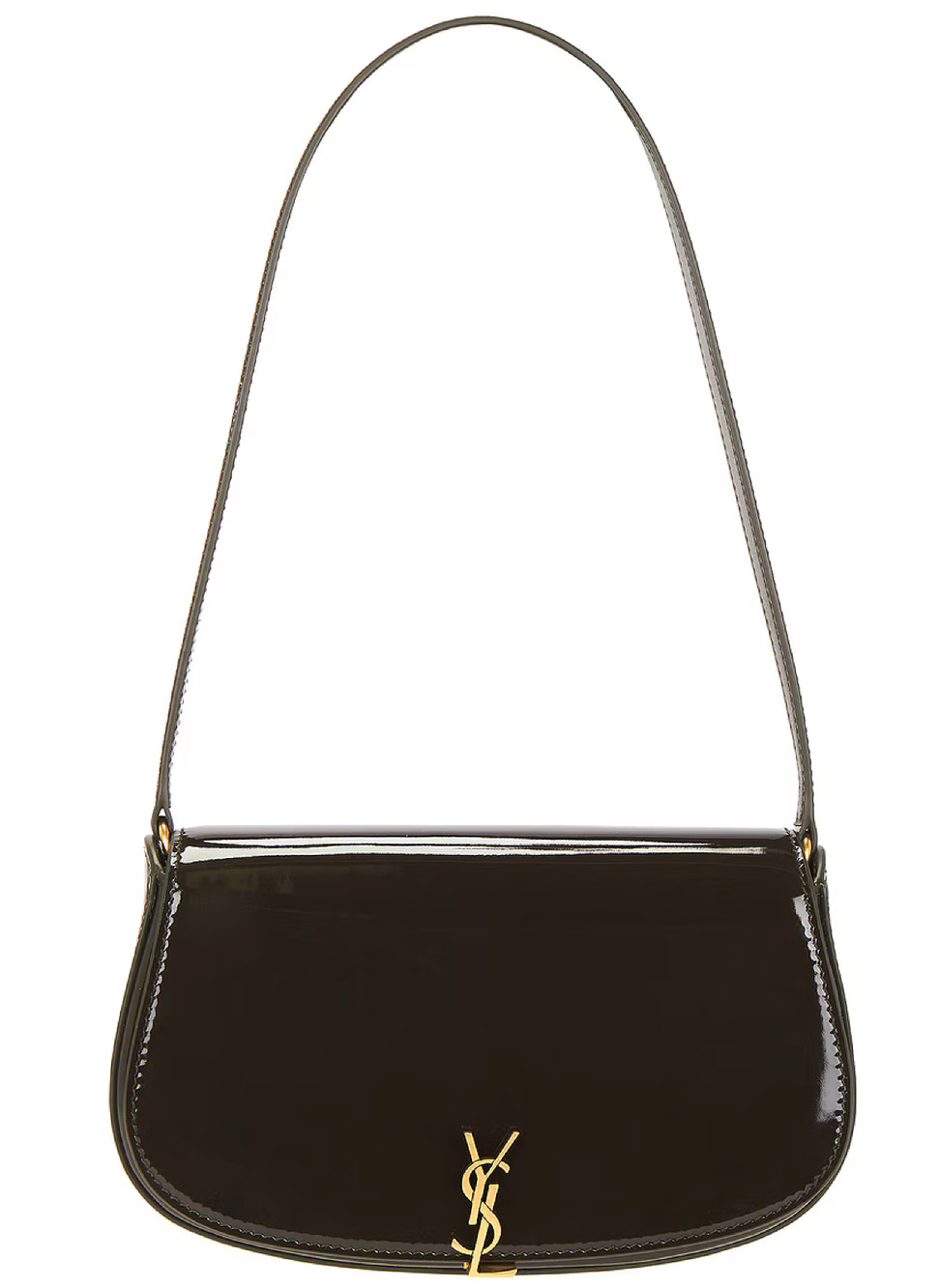 Saint Laurent Mini Voltaire Demi Lune Vineyard Green YSL Gold Logo Shoulder Bag